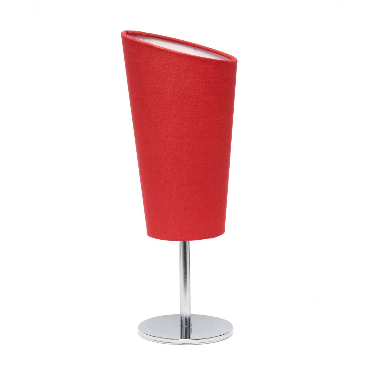 Mod Lighting and Decor Mini Table Lamp with Angled Shade - 12.5" - Silver and Red